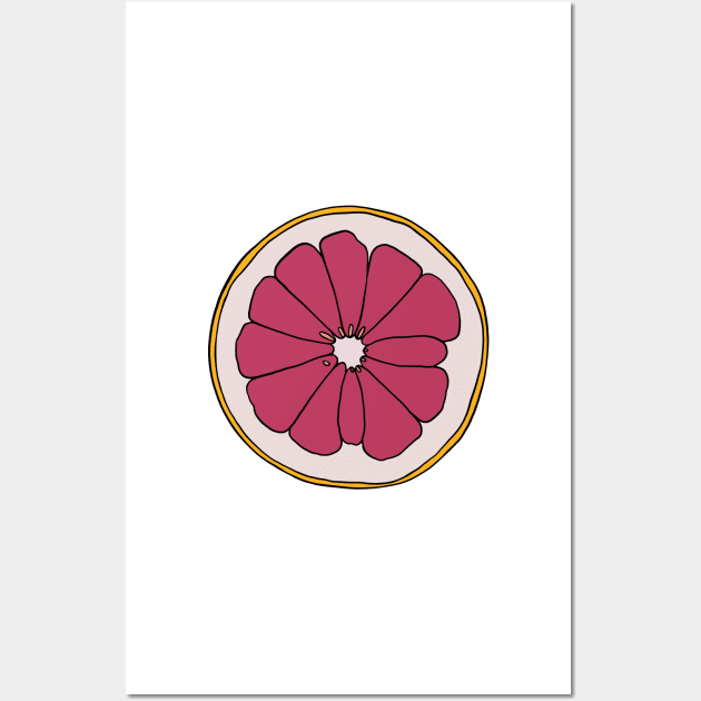 Grapefruit Slice Illustration Wall Art by murialbezanson